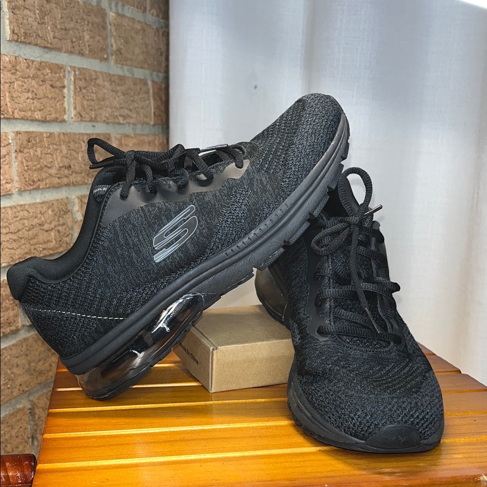 Skechers Skech-Air Memory Foam Sneakers Women’s 8 Black Mesh Running Walking